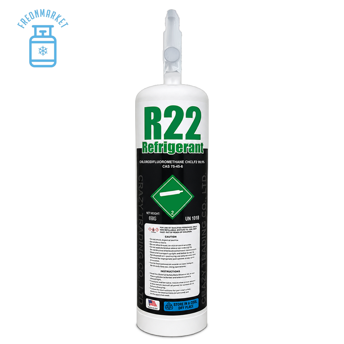 1.5 lb R22 Portable Refrigerant for Compatible AC Systems