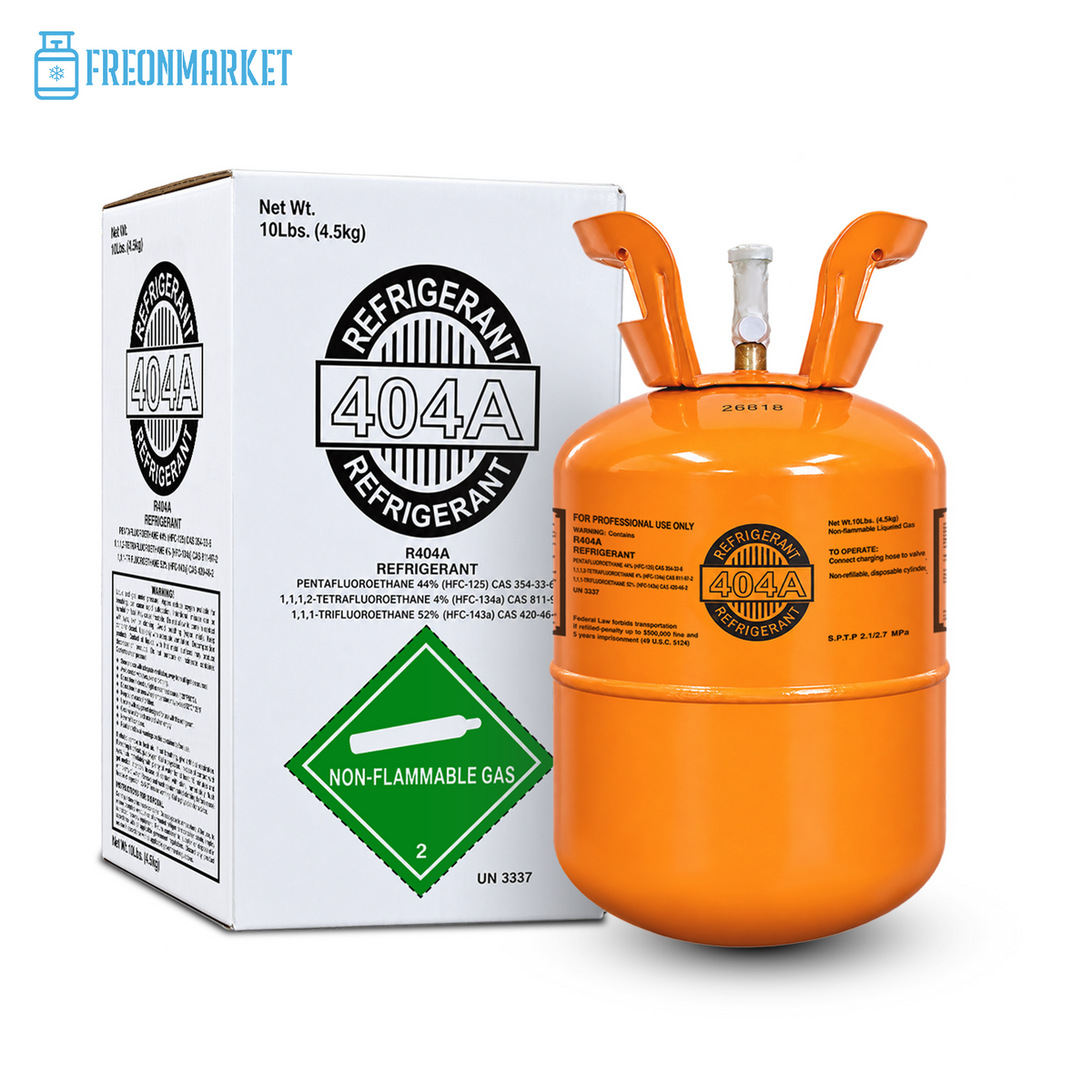 10Lb R404A R-404A Freon Refrigerant Gas