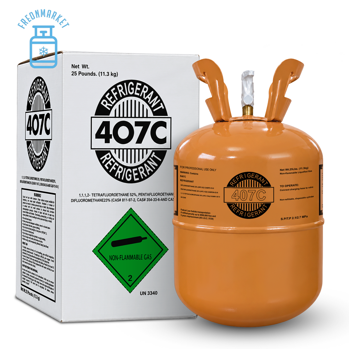 25 lb R407C Refrigerant for R22 Retrofit Applications