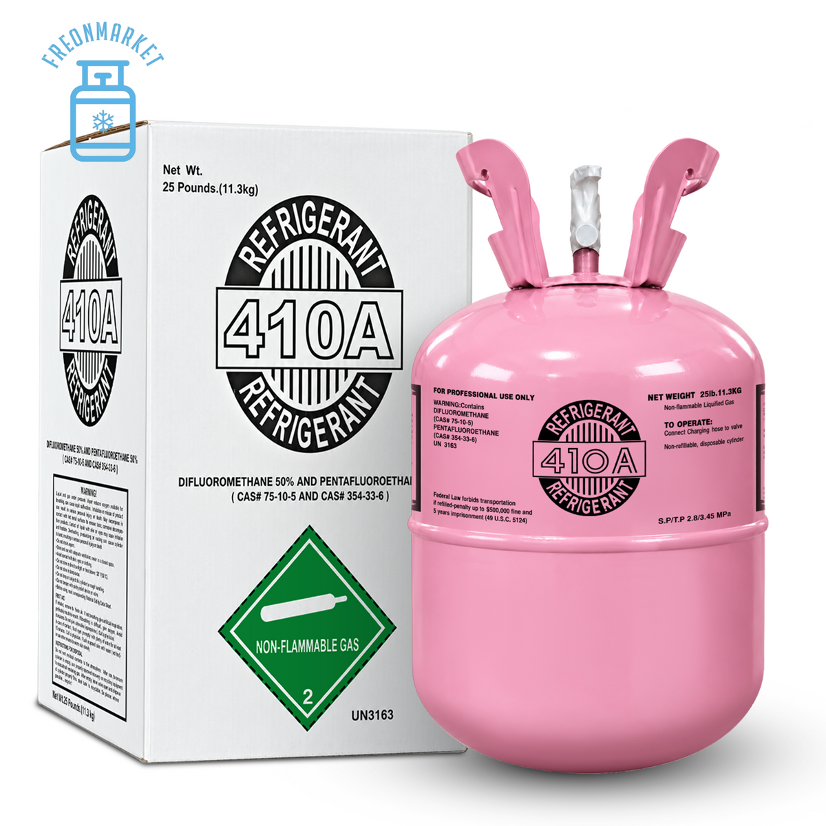 25 lb R410A Refrigerant for Compatible AC and Heat Pump Systems
