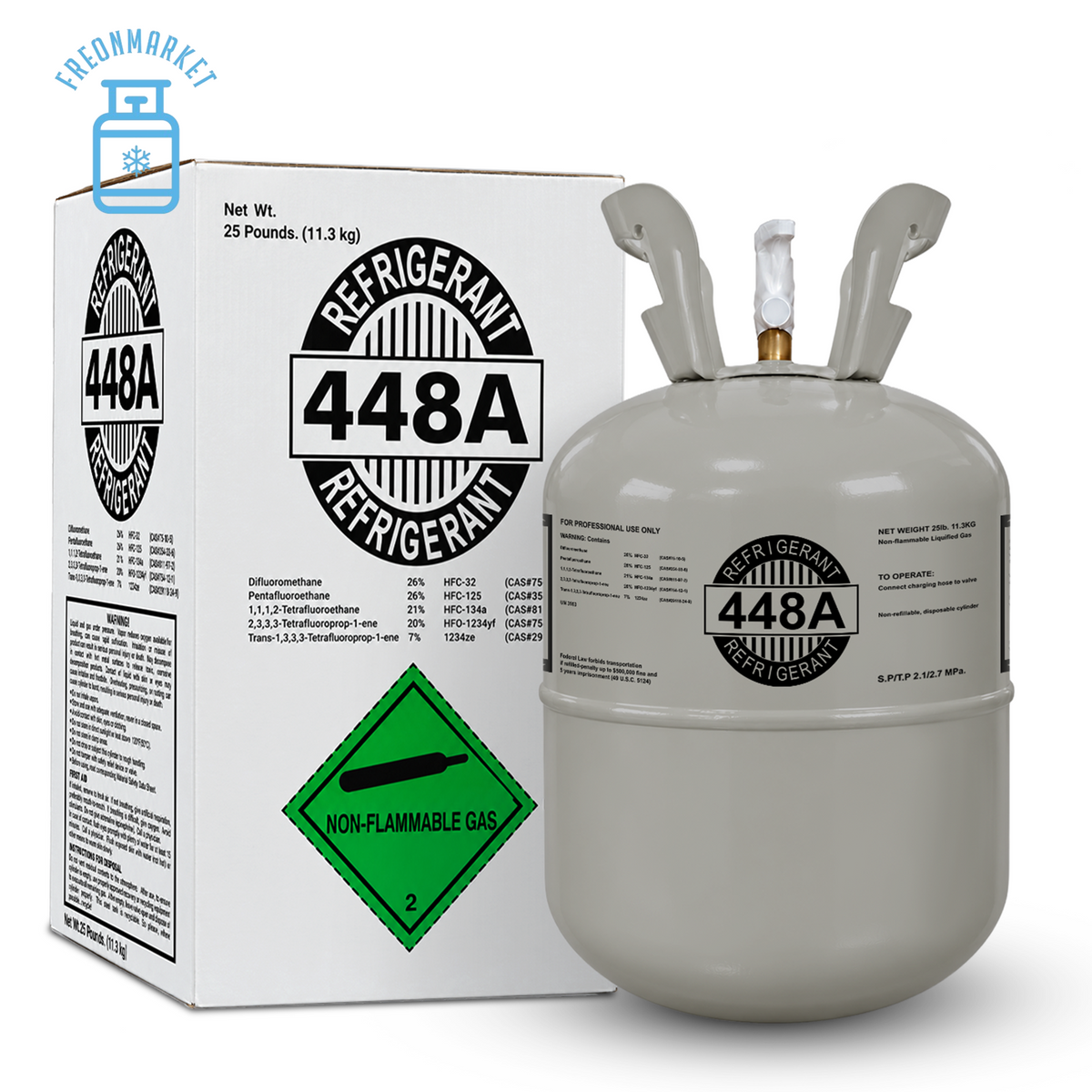 25 lb R448A Refrigerant for Commercial Refrigeration