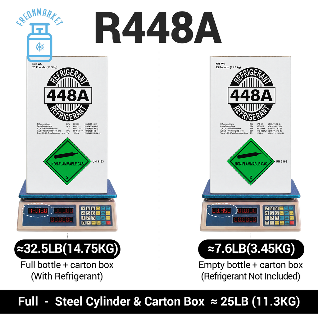 25 lb R448A Refrigerant for Commercial Refrigeration