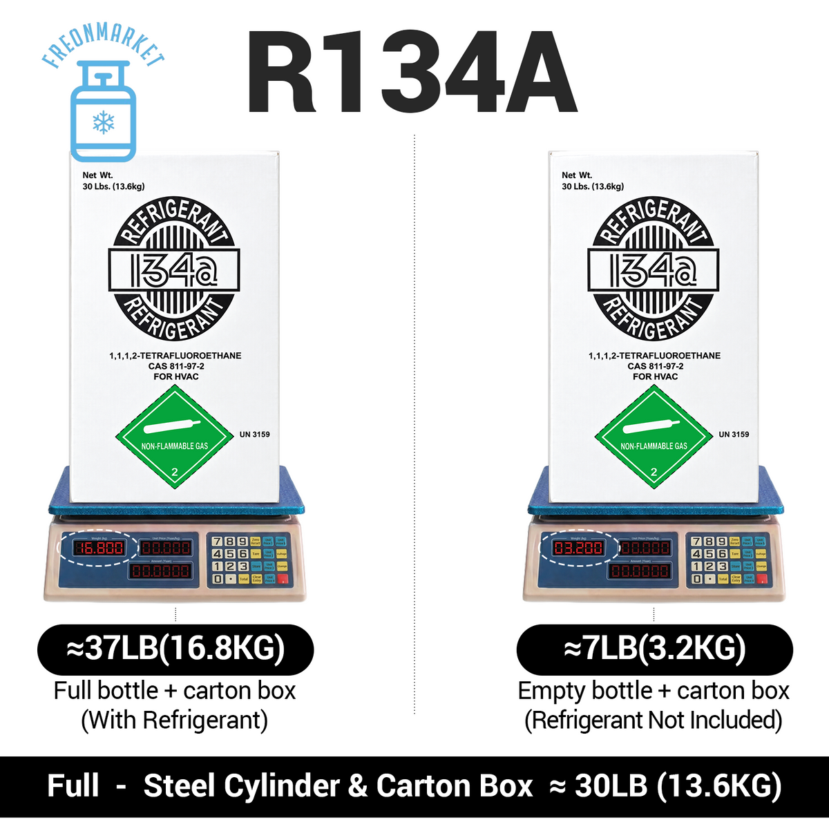 30 lb R134A Refrigerant for AC and Refrigeration Systems
