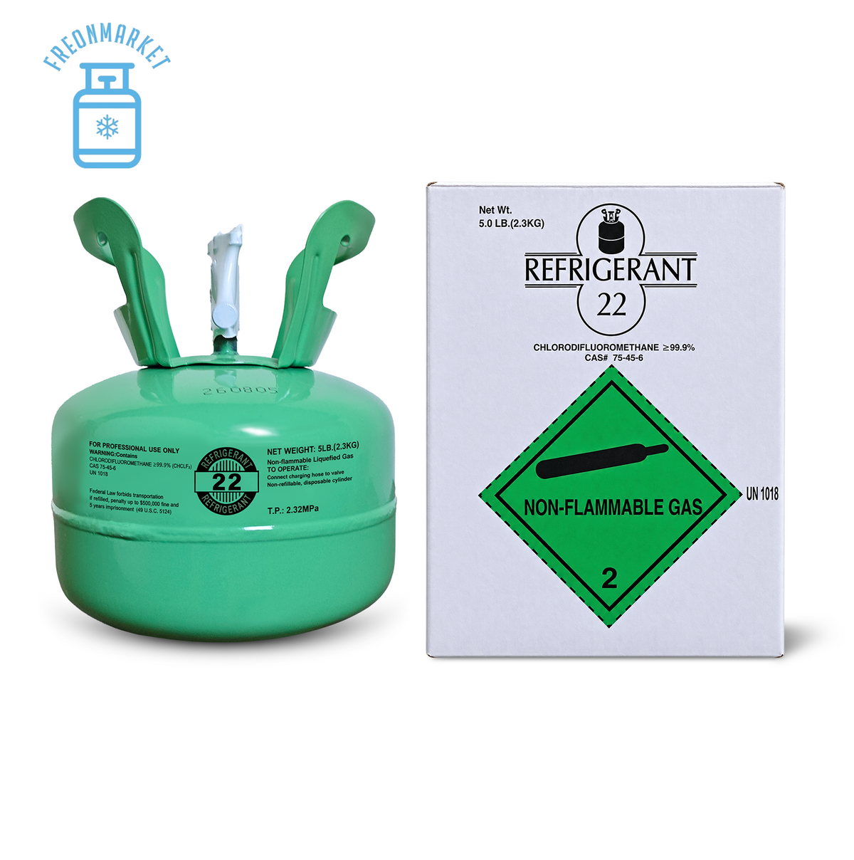 5 lb R22 Refrigerant for Compatible AC & Refrigeration Systems