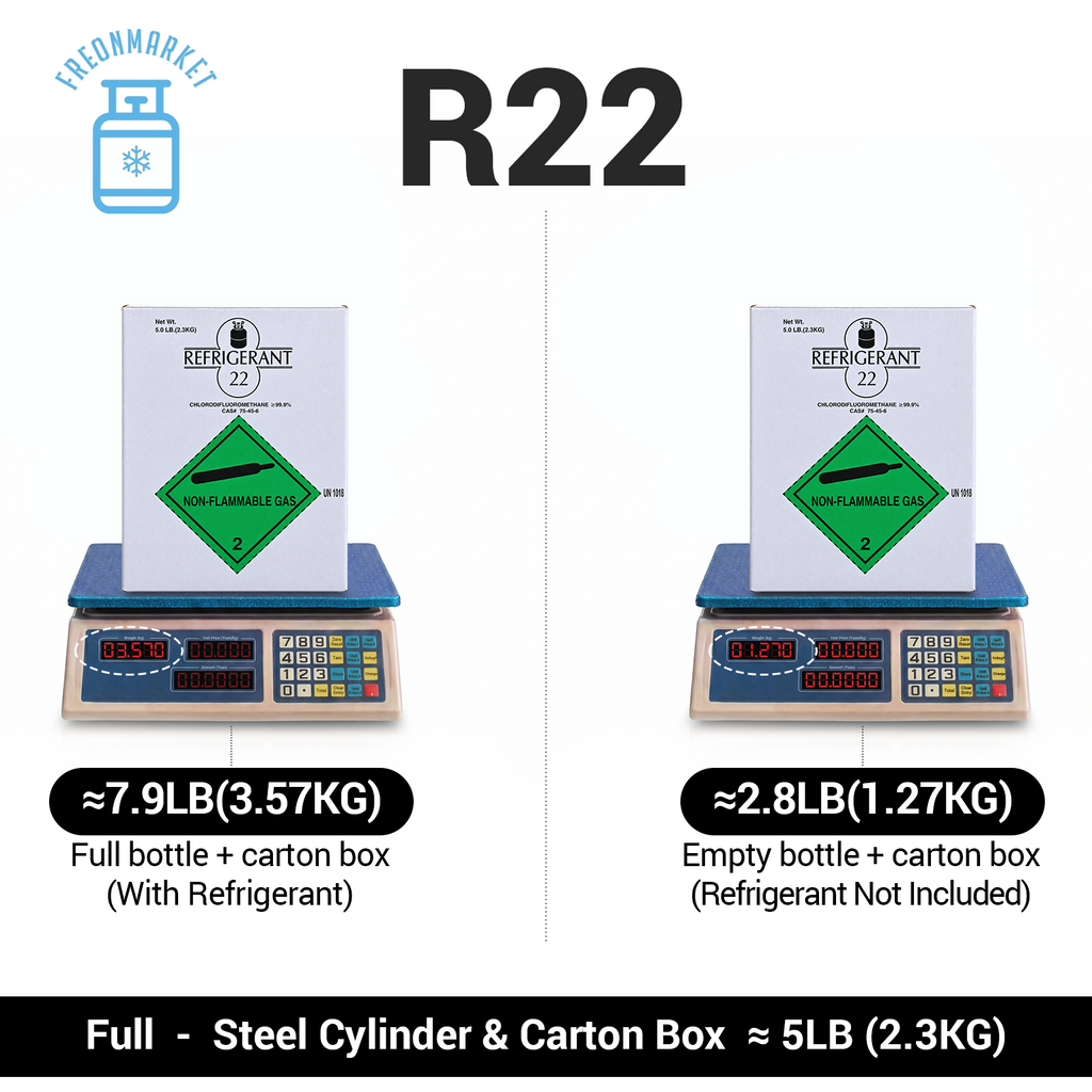 5 lb R22 Refrigerant for Compatible AC & Refrigeration Systems