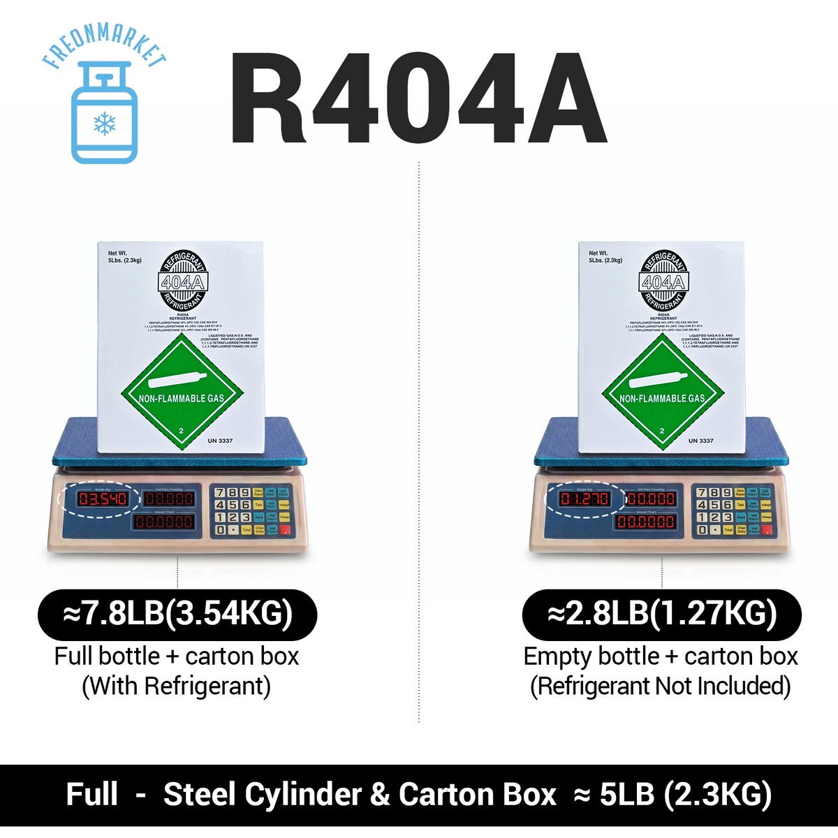 5 lb R404A Refrigerant for Commercial Refrigeration