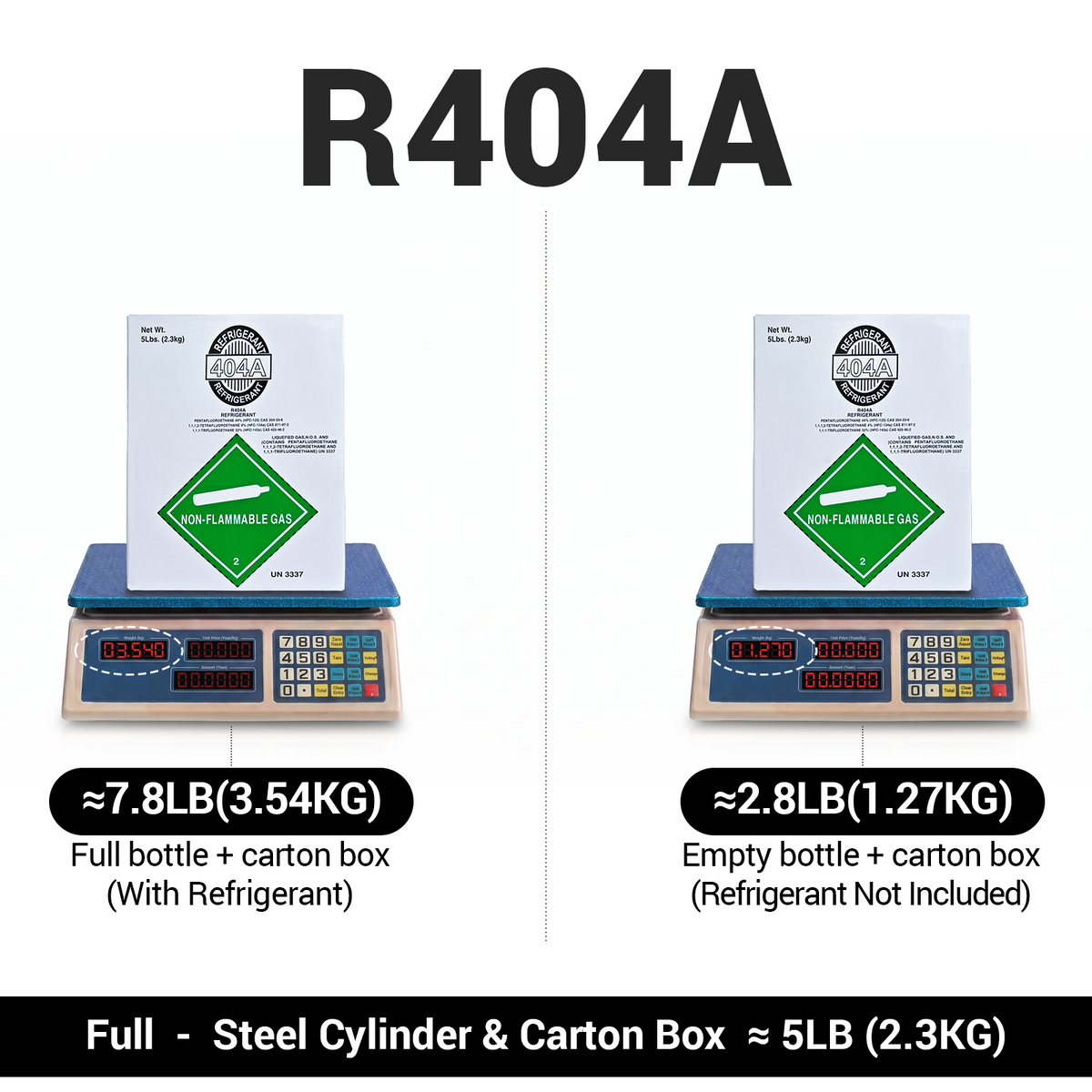 5Lb R404A R-404A Freon Refrigerant Gas