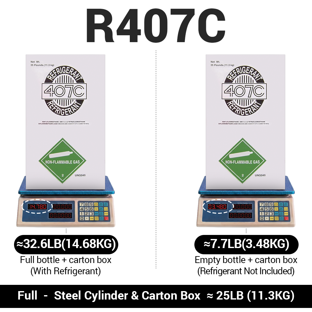 Chart Freaon R407f 25LB R407C R-407C Freon Refrigerant Gas – FreonMarketShop